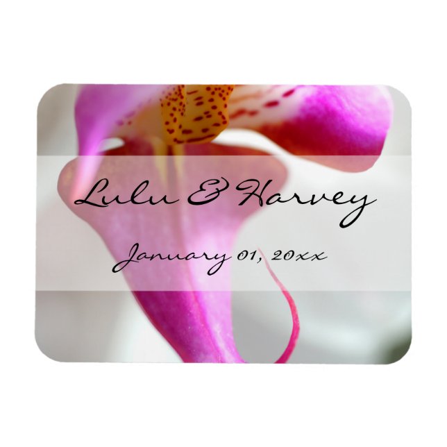 Íman Casamento Pessoal da Orquídea Branca de dentro (Horizontal)