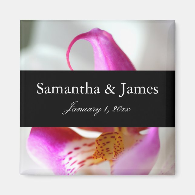 Íman Casamento Pessoal das Orquídeas Brancas e Roxas (Frente)