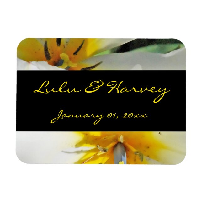 Íman Casamento Pessoal de dentro White Lily (Horizontal)