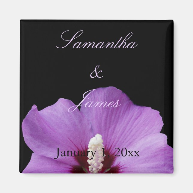 Íman Casamento Pessoal de Hydrangea Roxo (Frente)