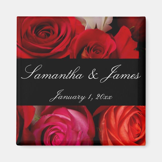 Íman Casamento Pessoal Rose Bouquet (Frente)