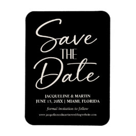 Íman Casamento Preto Branco Letra Cursiva Site