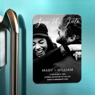 Íman Casamento preto e branco salvar a foto de data