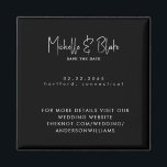 Íman Casamento preto simples e elegante Salve a data<br><div class="desc">Imã salve a data de Nomes de Script Moderno de Fontes Preto Simples e Delgado. Casamento.</div>