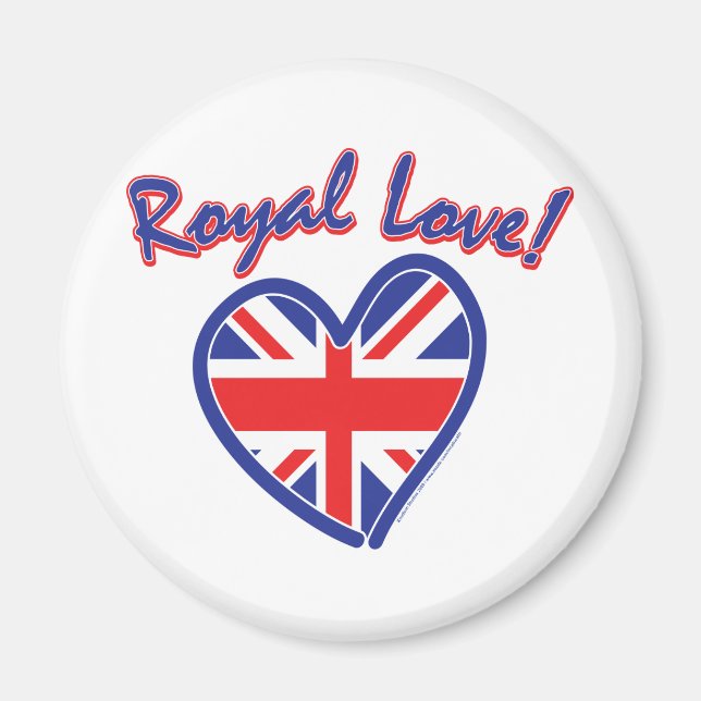 Íman Casamento Real, Amor Real, Union Jack Heart (Frente)