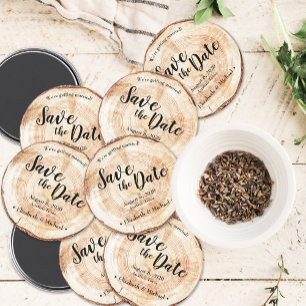 Íman Casamento Russo Personalizado Salvar a data Madeir