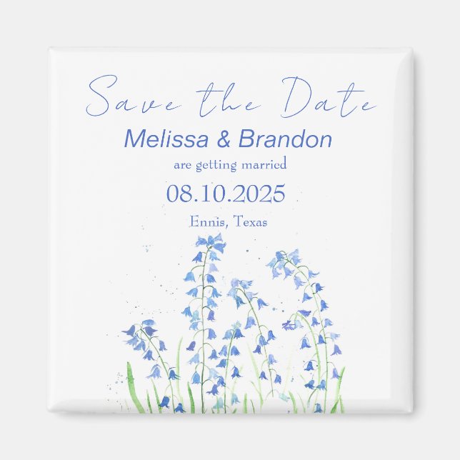 Íman Casamento Russo Primavera Azul Floral Azul (Frente)