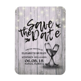 Íman Casamento Salva Data Vidros De Champanhe Luz De Ma
