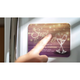 Íman Casamento Salva Data Vidros De Champanhe Luz De Ma