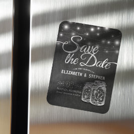 Íman Casamento Salve A Data Mason Jars String Lights