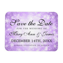 Casamento Salve A Data Purple Winter Wonderland