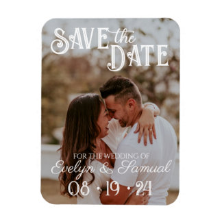 Íman Casamento Salve as Cartões de Data com Foto de Tex