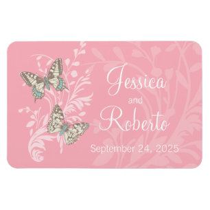 Íman Casamento salve o ímã rosa das borboletas
