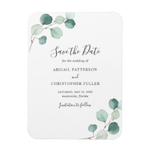Íman Casamento Simples Eucalyptus Salve a Data