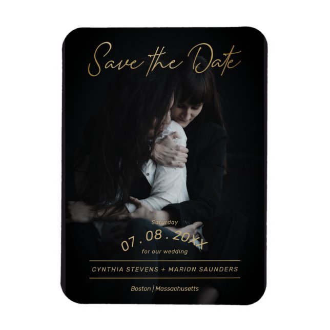 Íman Casamento sofisticado de LGTB Foto de Script de Ou (Vertical)