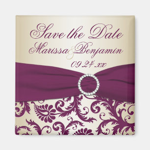 Íman Casamento tema damasco de ameixa e champanhe