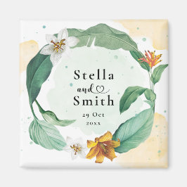 Íman Casamento Tropical Floral Colorida