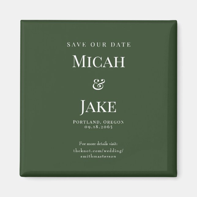 Íman Casamento Verde e Branco da Floresta Simples Salve (Frente)