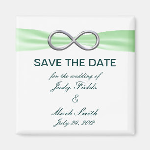 Íman Casamento Verde Infinito Salva O Magnete De Data