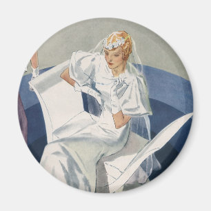 Íman Casamento vintage, Meio século Moderno Arte Noiva