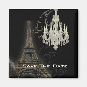 Íman casamento vintage Paris Torre Eiffel Lustre