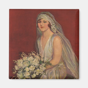 Íman Casamento Vintage, Retrato Nupcial de Noiva Vitori