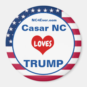 Íman Casar NC LOVES TRUMP Imã de geladeira Patriótica