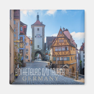 Íman Casas coloridas em Rothenburg, Alemanha