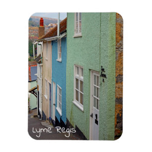 Íman Casas coloridas, Lyme Regis, Dorset, Inglaterra