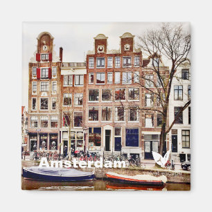 Íman Casas de Amsterdã - imã de geladeira por Velvet 