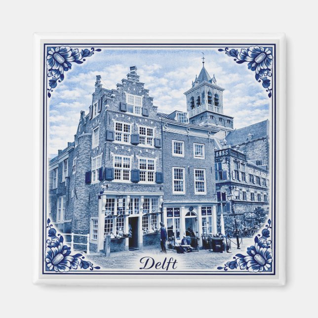 Íman Casas de Delft ímãs estilo Delft Blue (Frente)