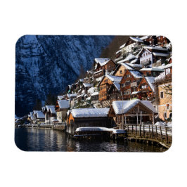 Íman Casas de madeira ao largo de Hallstatt, Áustria