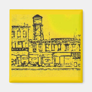 Íman Casas de Yellowville e casas e torre de água