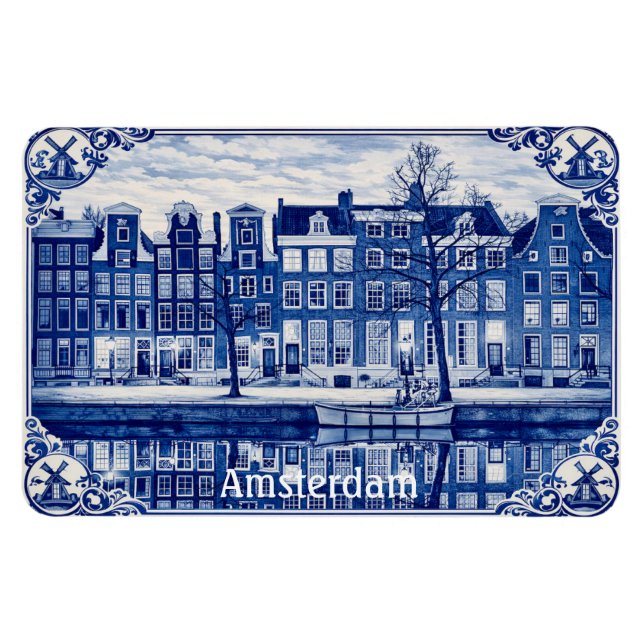 Íman casas do canal de Amsterdã ímã (Horizontal)