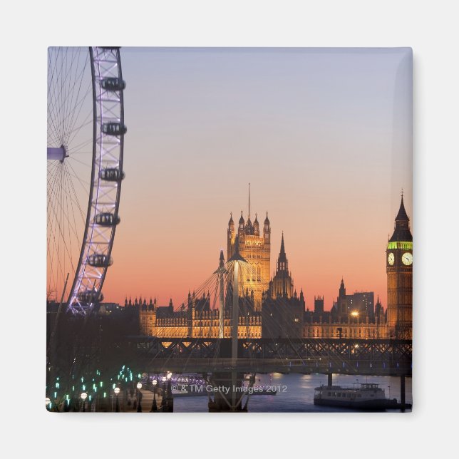 Íman Casas do Parlamento e do Olho de Londres (Frente)