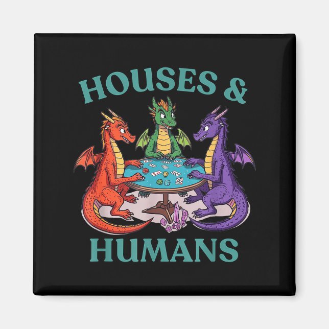 Íman Casas E Humanos Dragão Jogo De Rpg De Mesa Fantasi (Frente)