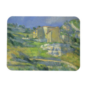 Íman Casas em Provença por Paul Cezanne, Vintage Art