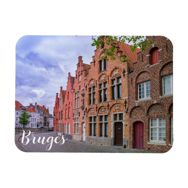 Íman Casas medievais de tijolos coloridos em Bruges, Bé (Horizontal)