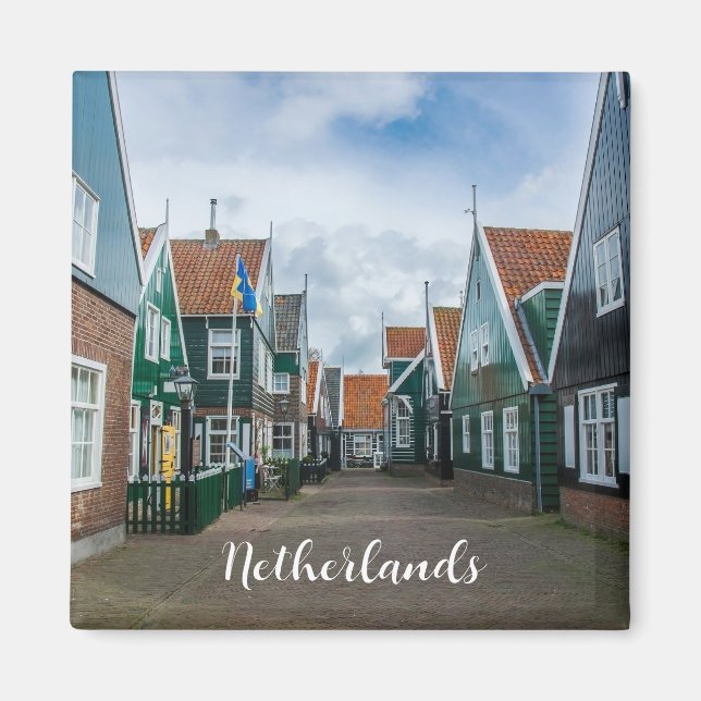 Íman Casas tradicionais de madeira na aldeia de Marken (Frente)