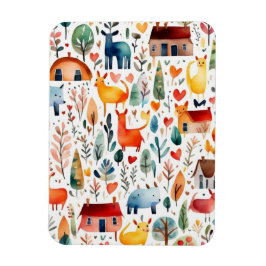 Íman Casas vermelhas e casas Folha de Papel