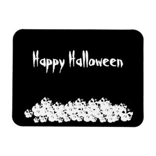 Íman Cascas brancas pretas do Halloween empilham costum