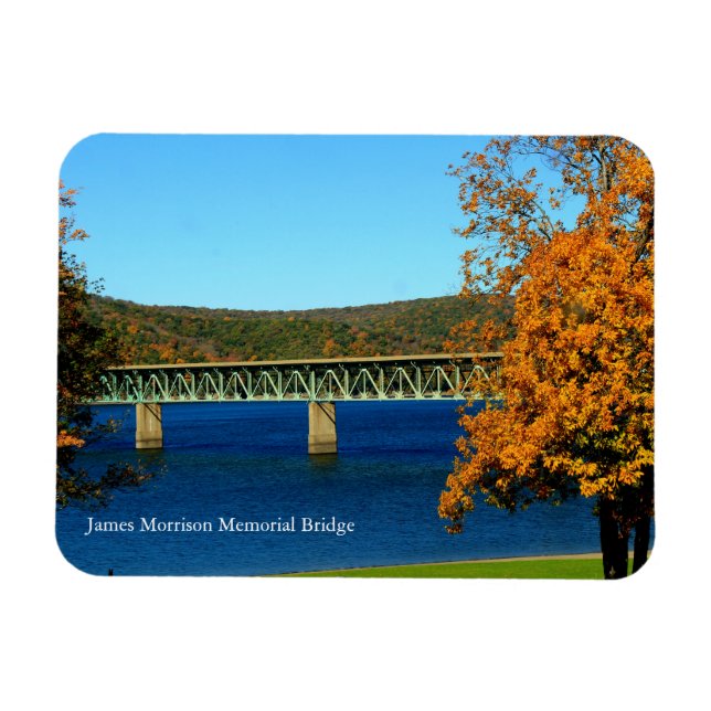 Íman Casey Bridge Colorful Autumn Scene Souvenir (Horizontal)
