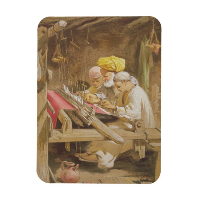 Íman Cashmere Shawls: Tecendo, 1863 (cromolito) (Vertical)