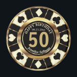 Íman Casino Chip Las Vegas Aniversário - Creme e Dourad<br><div class="desc">📌 POR FAVOR LEIA!! 🥇 UM DESIGN DE ARTE DE DIREITOS AUTORAIS ORIGINAL, DE Donna Siegrist, DISPONÍVEL SOMENTE NO ZAZZLE! O Chip Poker de Las Vegas Estimulou o Magnet de Aniversário num design de creme e ouro falso pronto para personalizar. Este design funciona bem para qualquer aniversário como aniversário de...</div>