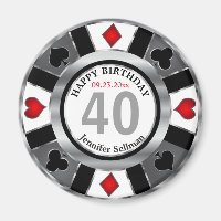 Casino Chip Las Vegas Aniversário - Prata