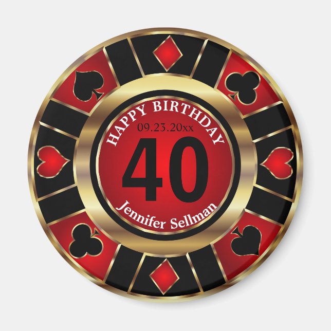 Íman Casino Chip Las Vegas Birthday (Frente)