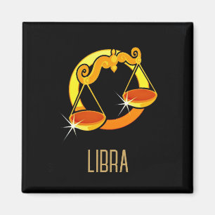 Íman Castanho e dourado - Sinal zodiano de Libra preto