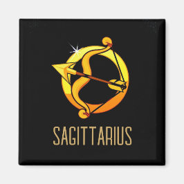 Íman Castanho e ouro Sagittarius, sinal de zodíaco pret