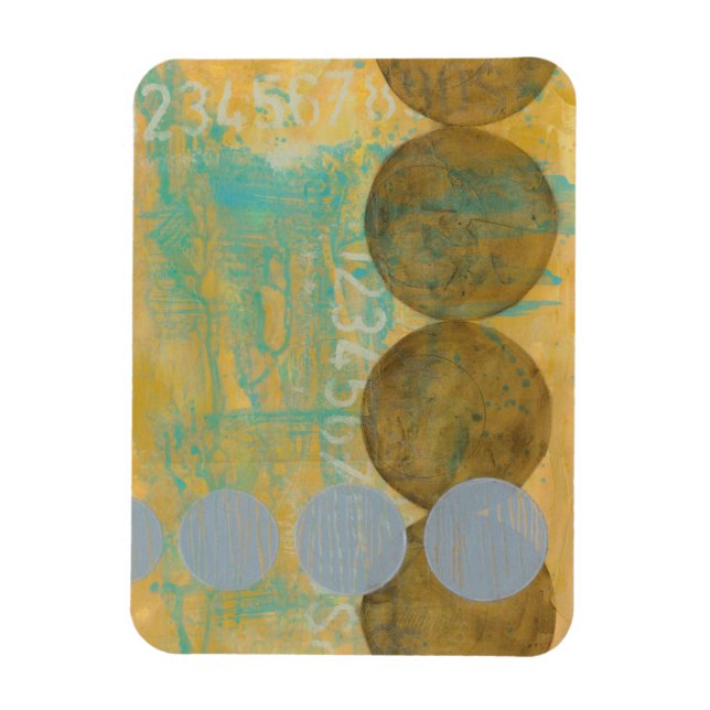 Íman Castanho Escuro e Círculos de Cinza com Números (Vertical)