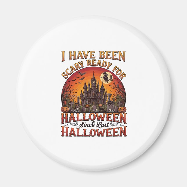 Íman Castelo Assombrado de Halloween Pronto e Assustado (Frente)